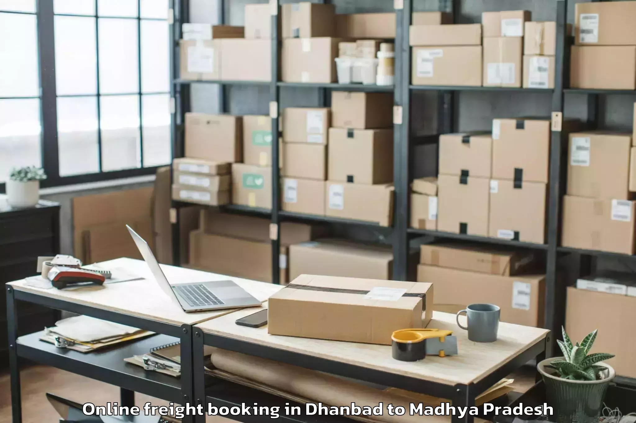 Expert Dhanbad to Bijawar Online Freight Booking